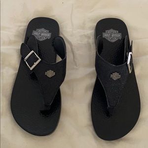 Sandal Harley Davidson black shiny on top